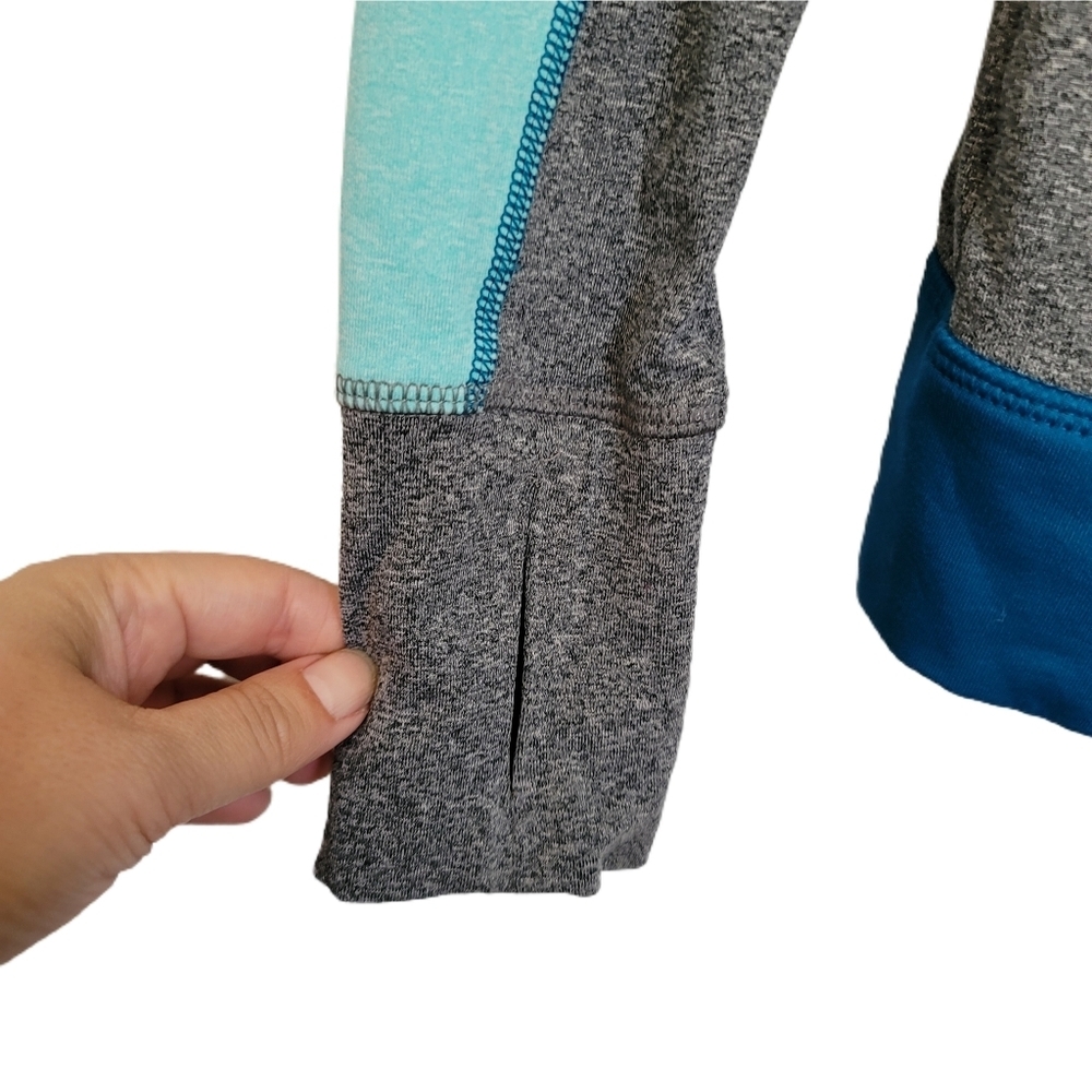 Victoria's Secret PINK Ultimate Pullover XS Blue Long Sleeve Thumb Holes - Picture 4 of 7